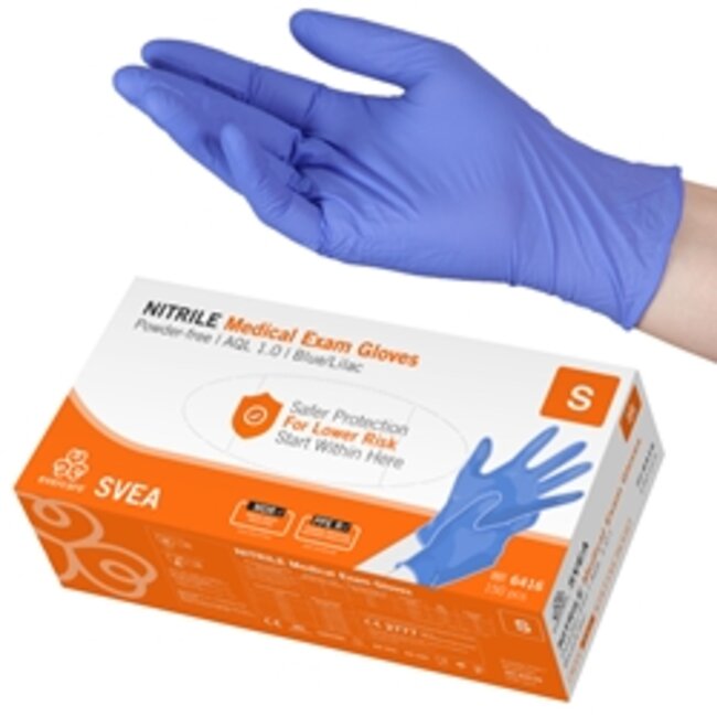 Evercare nitrile SVEA AQL1.0 handschoenen onsteriel pdv maat S (150 stuks)