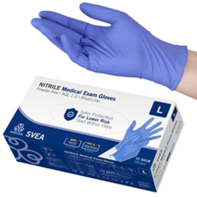 Evercare nitrile SVEA AQL1.0 handschoenen onsteriel pdv maat L (150 stuks)
