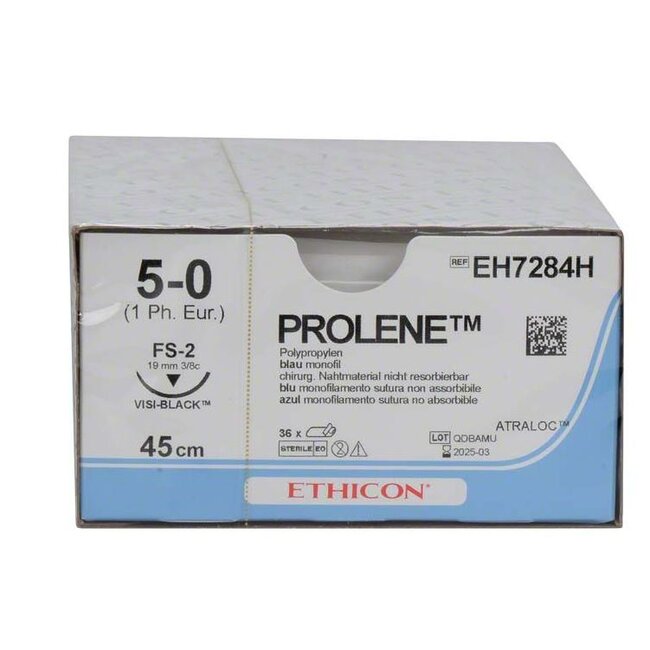 Prolene Hechtdraad - 5-0; 45cm blauw P-3 (36 Stuks)