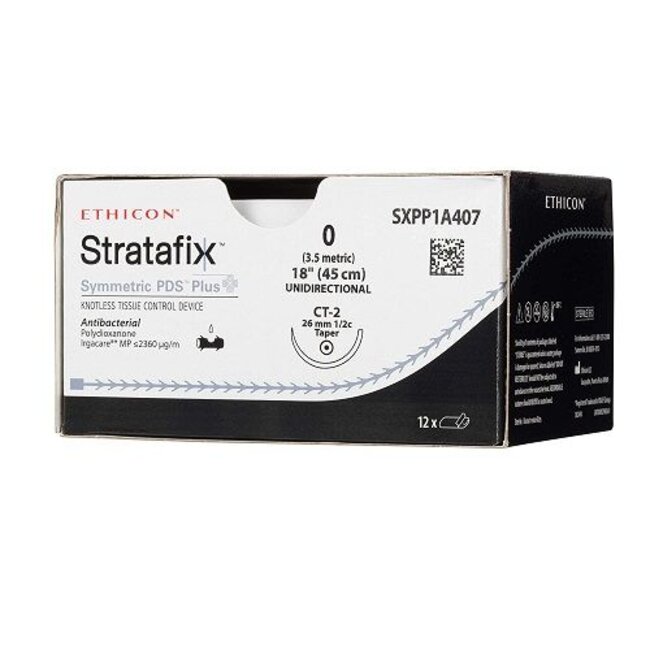 Stratafix Hechtdraad - PDS Plus 0; 45 cm violet CT-2 (12 Stuks)