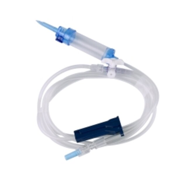 Evercare inLine FilterStop E infuussysteem belucht pvc-vrij, phtalate-vrij, 195cm, 3wk (80 stuks)
