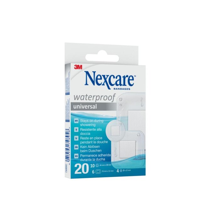 3M Nexcare Universele waterbestendige Pleisters, Verschillende maten, 20/Verpakking