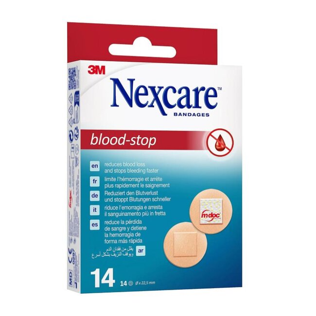 3M Nexcare Blood-Stop ronde pleisters, 22 mm, pak van 14