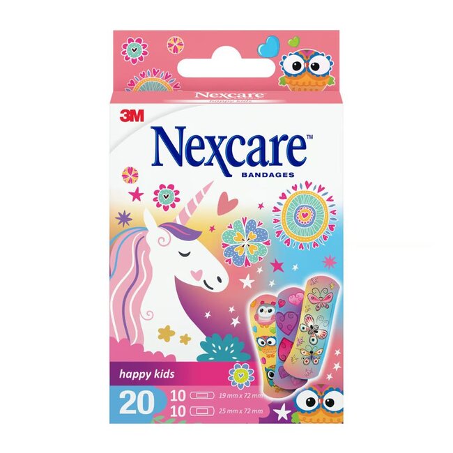3M Nexcare Happy Kids Plasters Magic, Assorted, 20/Pack