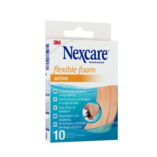 3M Nexcare Active Flexible Foam Pleisters, 6 x 10 cm (10 stuks)