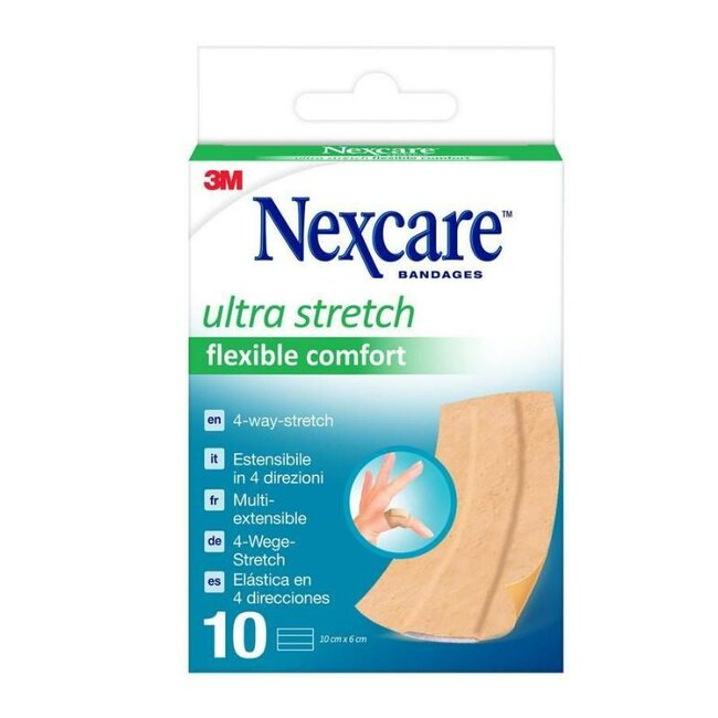 3M Nexcare Flexible Comfort Ultra Stretch Pleisters, 6 cm x 10 cm (10 stuks)