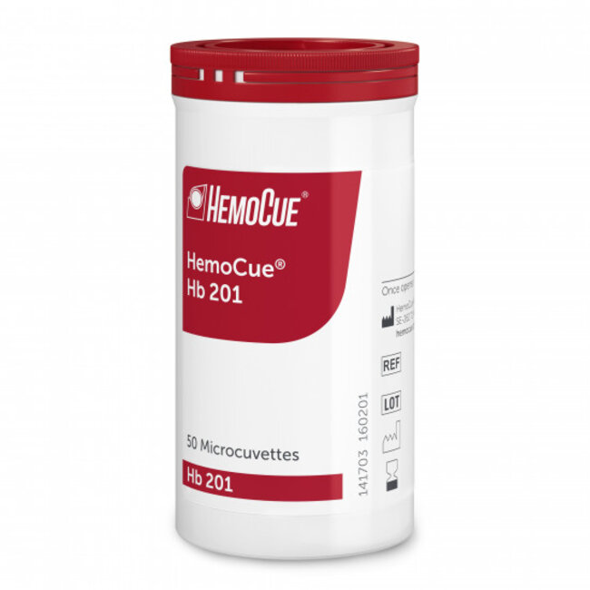 Hemocue HB 201 microcuvettes in dispenser (50 stuks)