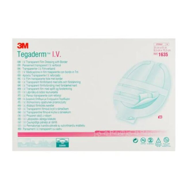 3M™ Tegaderm™ I.V. Transparant Filmverband 8.5 cm x 10.5 cm (50 stuks)