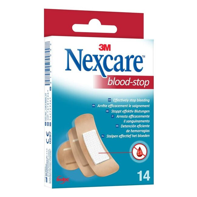 3M Nexcare Blood-Stop pleisters, geassorteerd, pak van 14