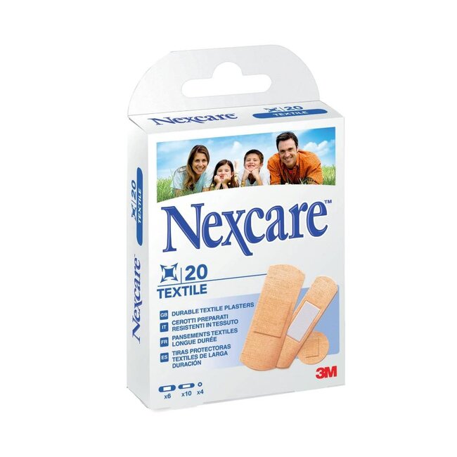 3M Nexcare Universal Flexibele Textielpleisters, Verschillende maten, 20/Verpakking