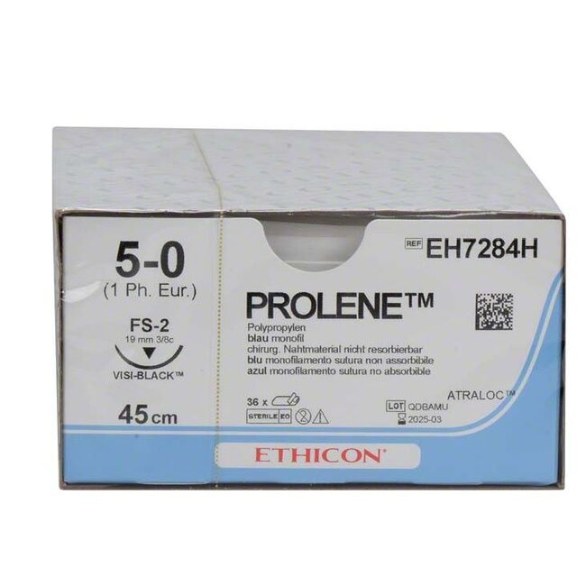 Ethicon Prolene Hechtdraad - 5-0; 45cm blauw PS-3 (36 Stuks)