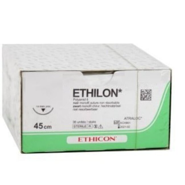 Ethilon Hechtdraad - 4-0; 45cm zwart FS-2/ (36 Stuks)