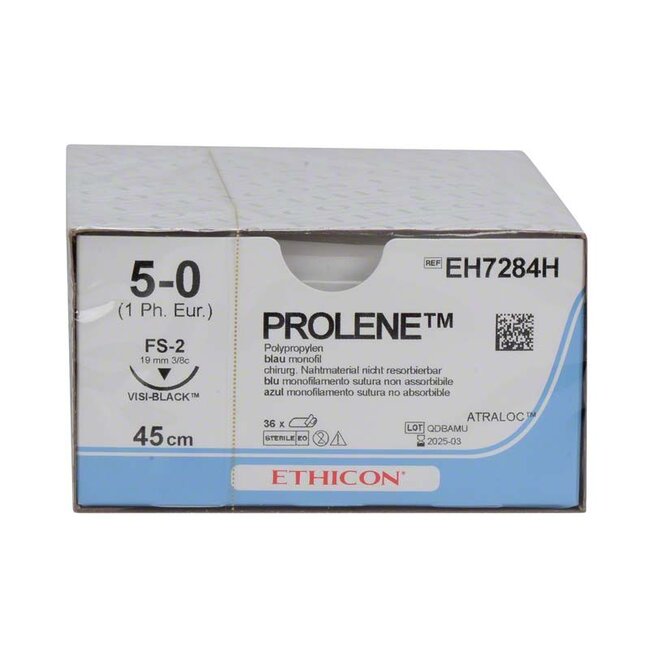 Prolene Steriel hechtmateriaal - 5-0 45cm blauw FS-2 (36 Stuks)