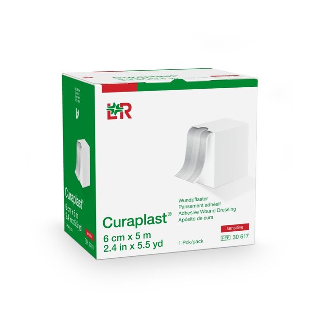 Curaplast Sensitive wondpleister 5 m x 6 cm op rol