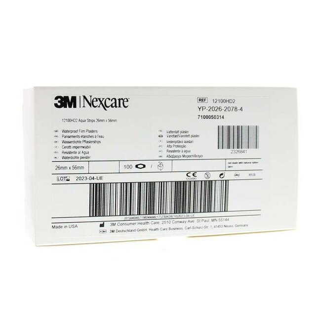3M Nexcare Aqua Waterproof Pleisters 26x56mm (100 stuks)