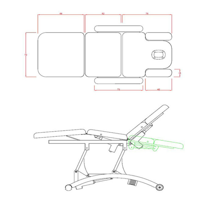 Hilow Pro Deluxe treatment table with heating White