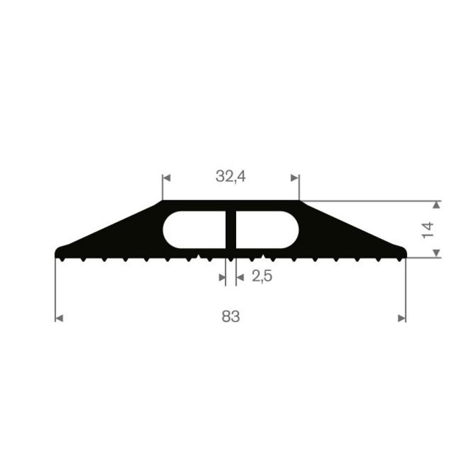 Gummikabelrinne pro Meter