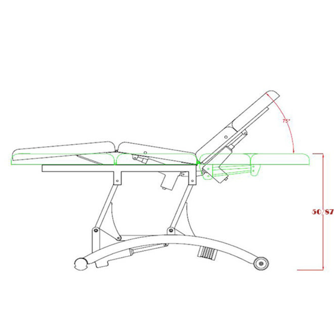 Behandeltafel Hilow Pro Deluxe verlengbaar beendeel