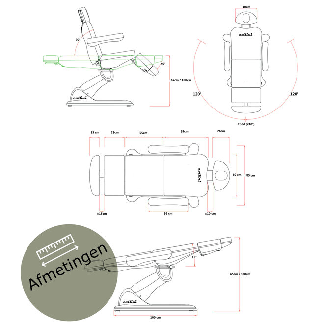 Behandlungsstuhl Hi-Line Turn + Heizung 4 Motor