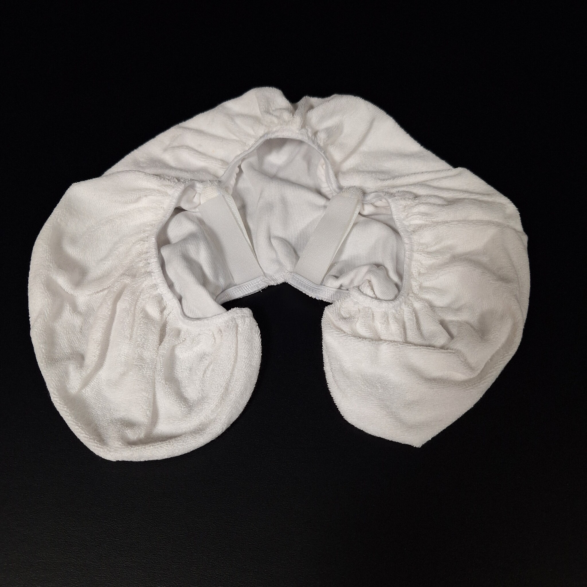 Kopfstützenbezug aus Frottee, weiß, im 3er-Pack für ein  Hufeisen-Gesichtskissen - Findicare