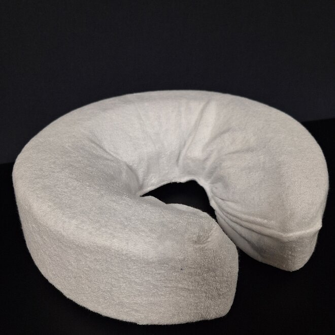 Terry Cloth Headrest Cover White, packed per 3 for a horseshoe face pillow