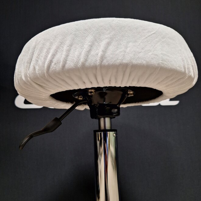 Velor protective cover for tabouret saddle seat and round seat