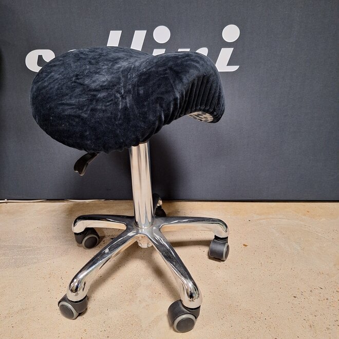 Velor protective cover for tabouret saddle seat and round seat