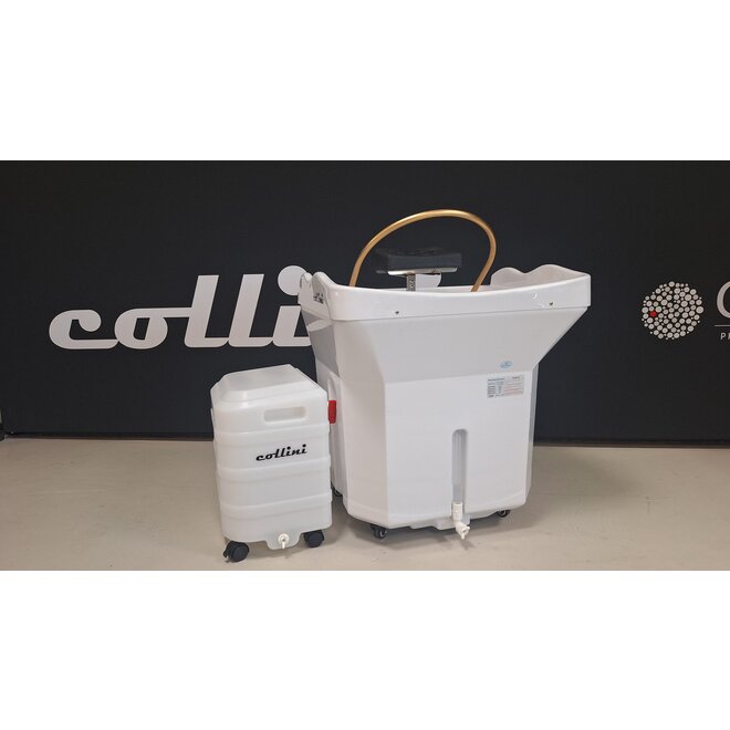 Waste water tank on wheels 25 liters for mobile headspa