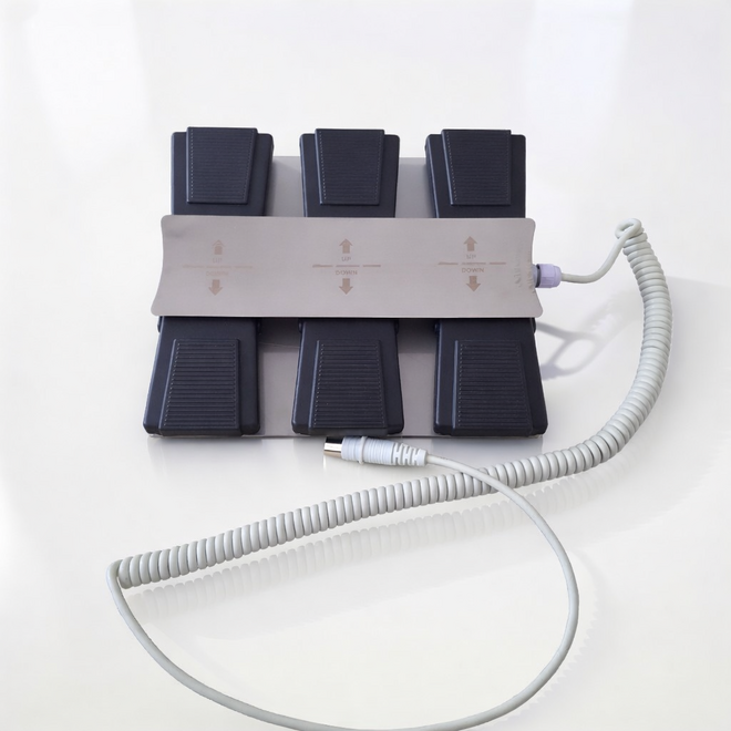 Voetbediening zilver 3 motoren 8 pins