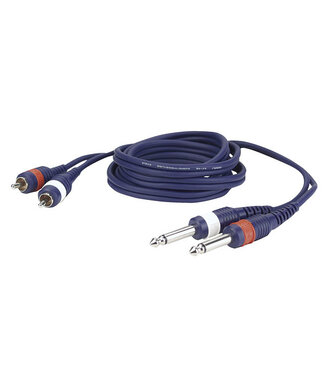 DAP FL23 - 2 RCA Male > 2 mono Jack 3 meter tulp naar jack kabel