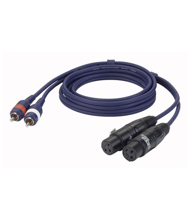 DAP DAP FL25 - 2 RCA Male > 2 XLR female 3P kabel 3meter