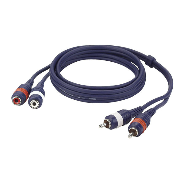 DAP FL27 - 2 RCA Male > 2 RCA Female 0,75 meter