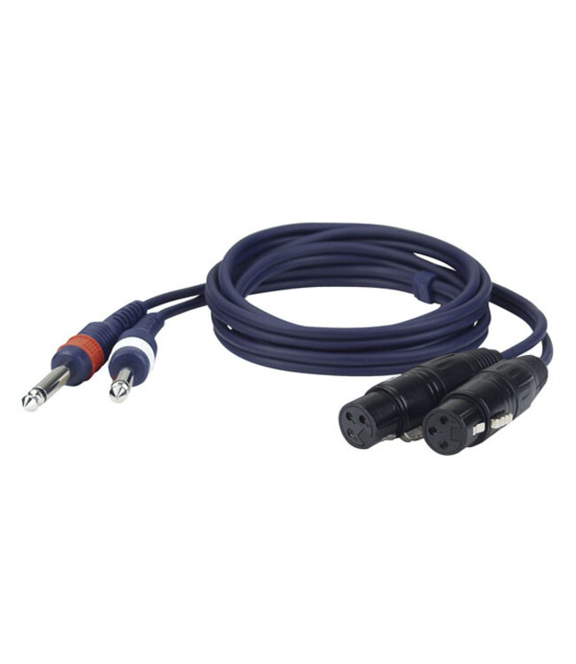DAP FL43 - 2x mono Jack - XLR female 3P kabel 3 meter