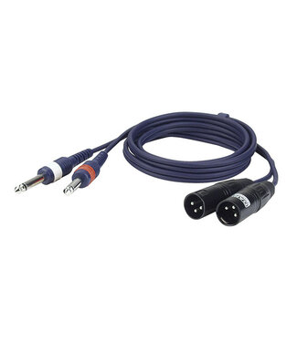 DAP DAP FL44 - 2x mono Jack - XLR male 3P kabel 1,5 meter