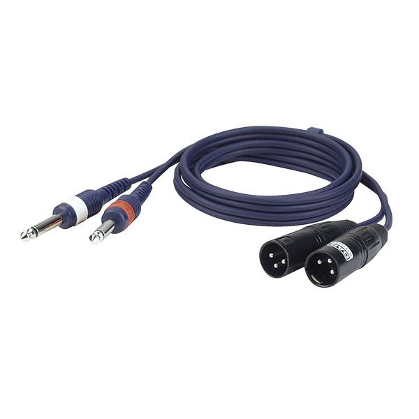 DAP FL44 - 2x mono Jack - XLR male 3P kabel 1,5 meter