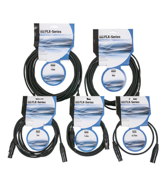 DAP FLX01- bal. XLR male 3 p. > XLR female 3 p. XLR kabel 1,5 meter