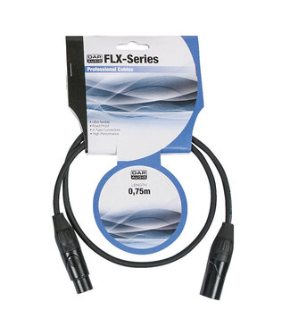 DAP FLX01- bal. XLR male 3 p. > XLR Female 3 p. XLR kabel 0,75 meter