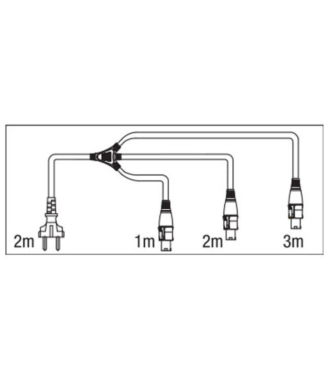 DAP Schuko to Neutrik Powercon splitter 3 way