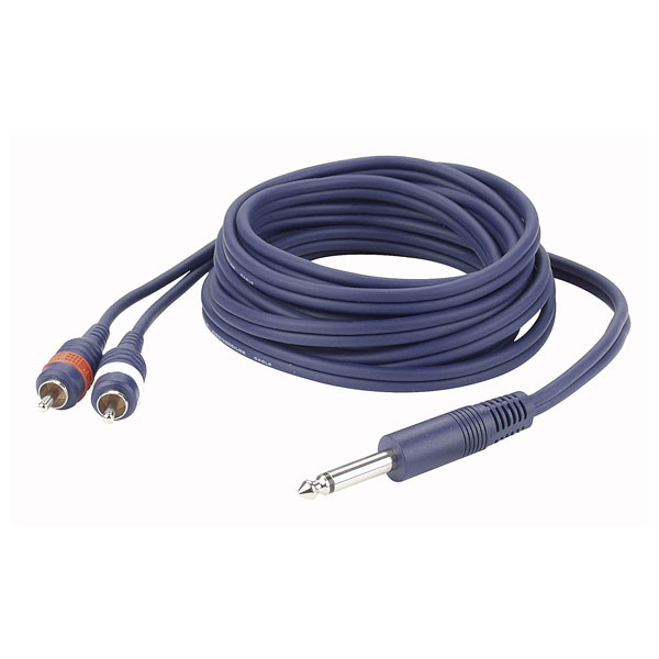 DAP FL33 - mono Jack > 2 RCA Male L/R 1,5 m