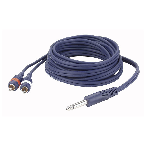 DAP FL33 - mono Jack > 2 RCA Male L/R 3 m