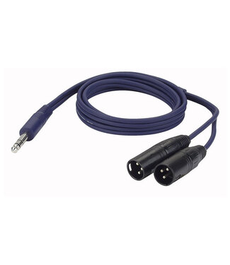 DAP FL36 aux kabel - 2x  XLR male 3pins  > Jack stereo 1,5 meter