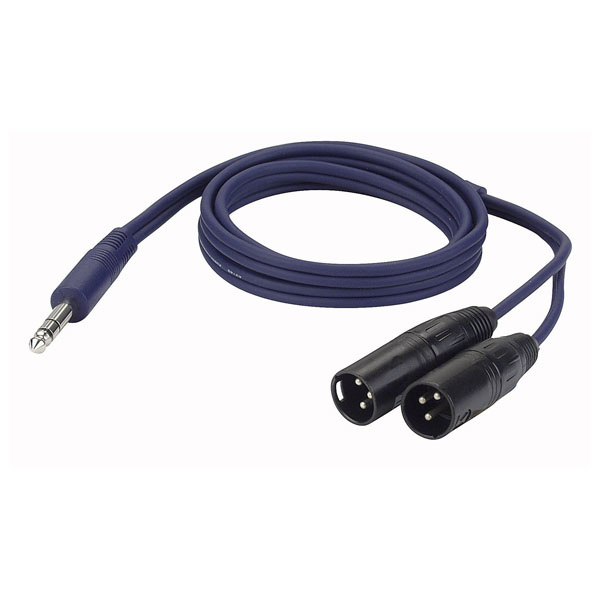 DAP FL36 aux kabel - 2x XLR male 3pins > Jack stereo 1,5 meter