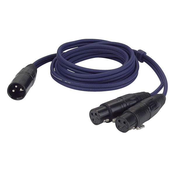 DAP FL38 - gebalanceerde XLR male 3 pins > 2x XLR female 3 pins 1,5 meter