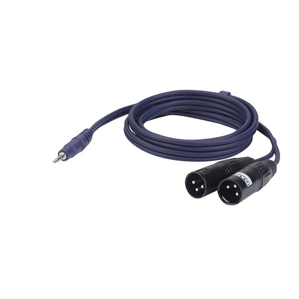 DAP FL46 aux kabel - stereo mini Jack > 2 XLR male 3pins 1,5 meter