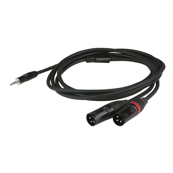 DAP FLX46 aux kabel - stereo mini Jack > 2 XLR male 3 pins 6 meter