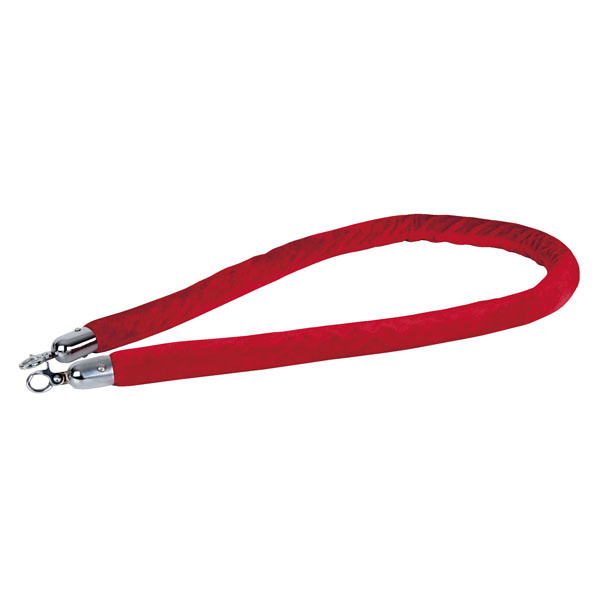 Showgear Showgear Velvet Rope Silver Hook Rood