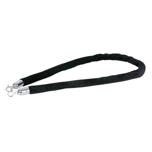 Showgear Showgear Velvet Rope Silver Hook Zwart
