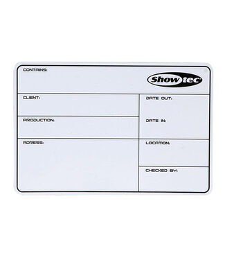 Showtec Showtec Flightcase Label magnetisch met 3M tape