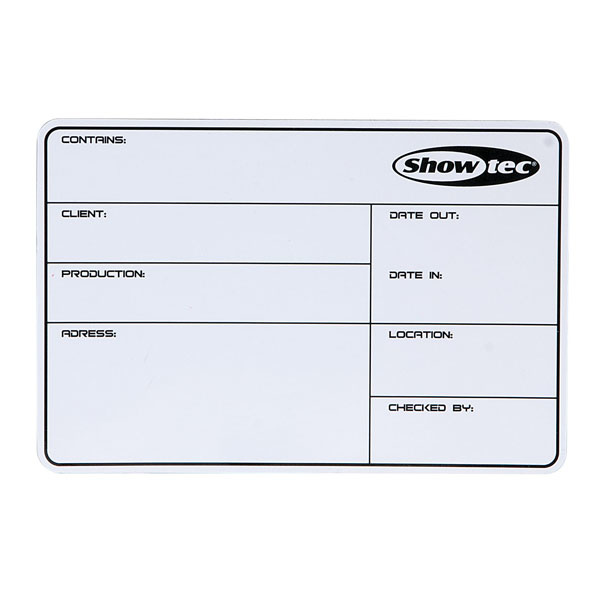 Showtec Showtec Flightcase Label magnetisch met 3M tape