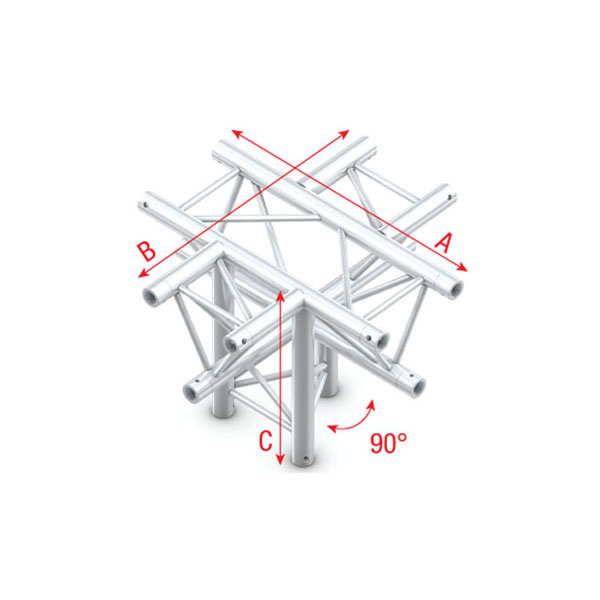MILOS Milos Pro-30 Triangle G Truss - Cross + down, 5-way, apex down - 71 cm